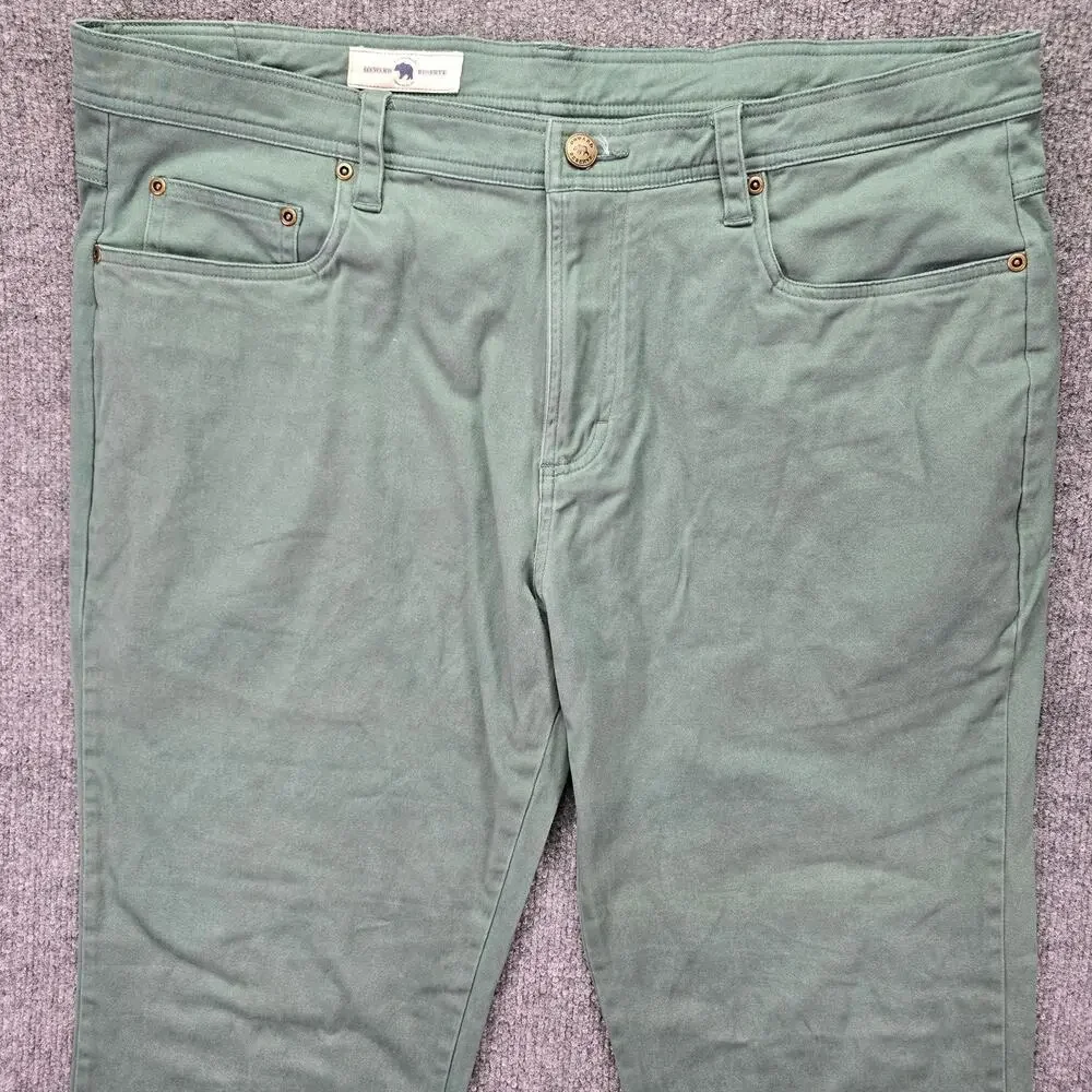 Onward Reserve Pants Mens 38x30 (38x29) Green 5 Pocket Stretch Casual Chino